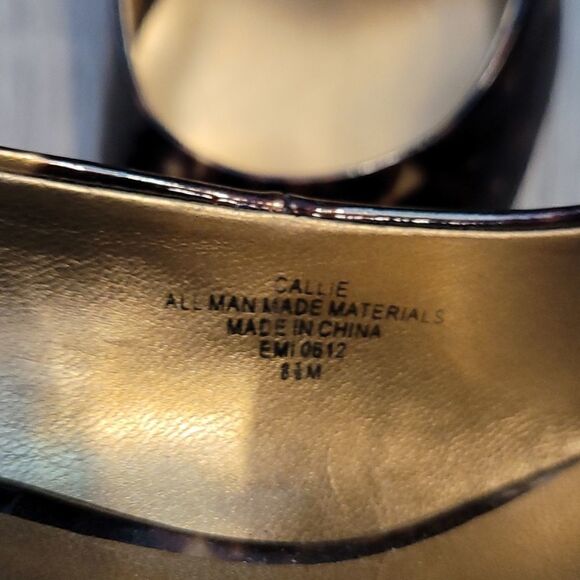 Jones Studio Callie Gold & Brown Wedges Size 8 1/2 - Picture 6 of 10